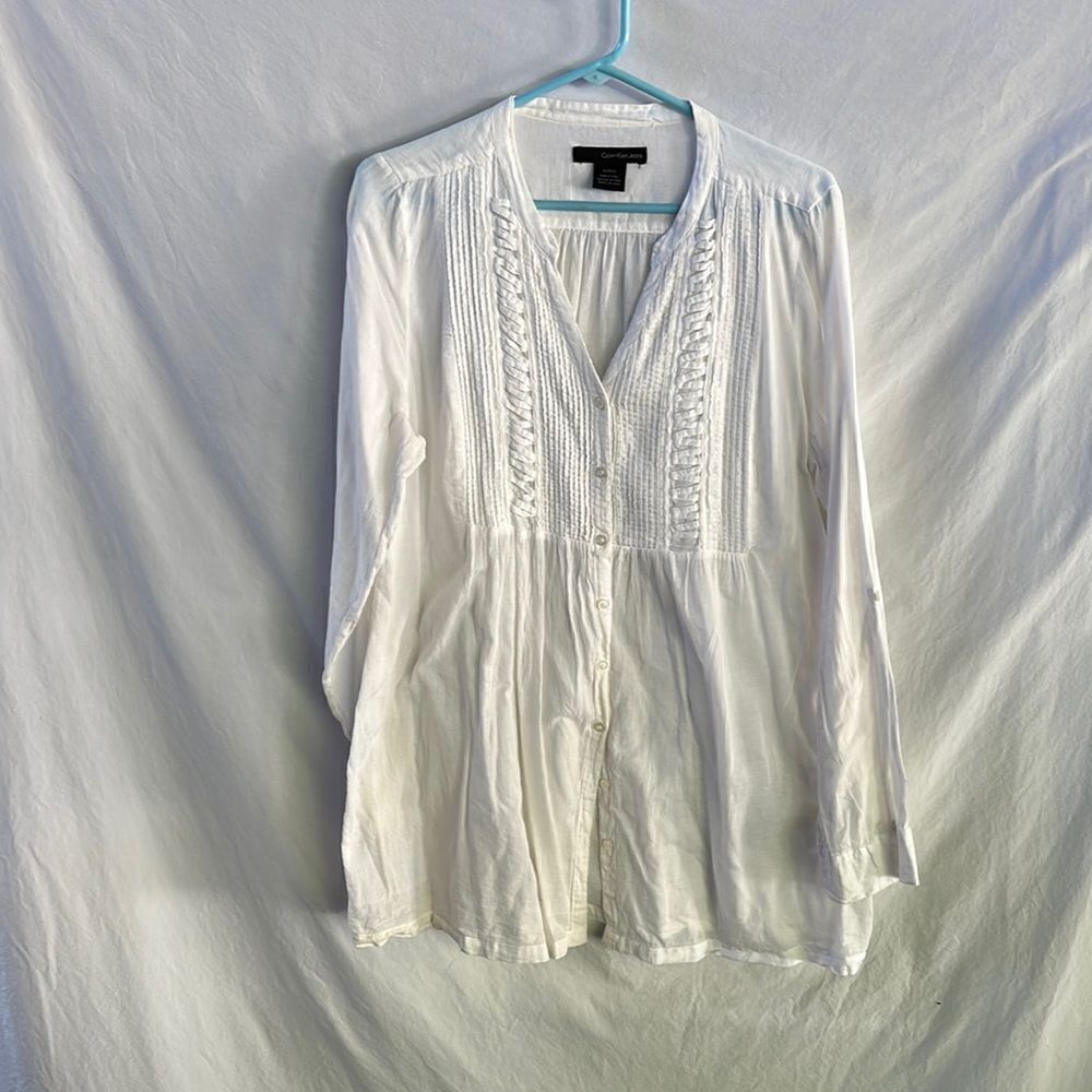 Calvin Klein button up tuxedo tunic